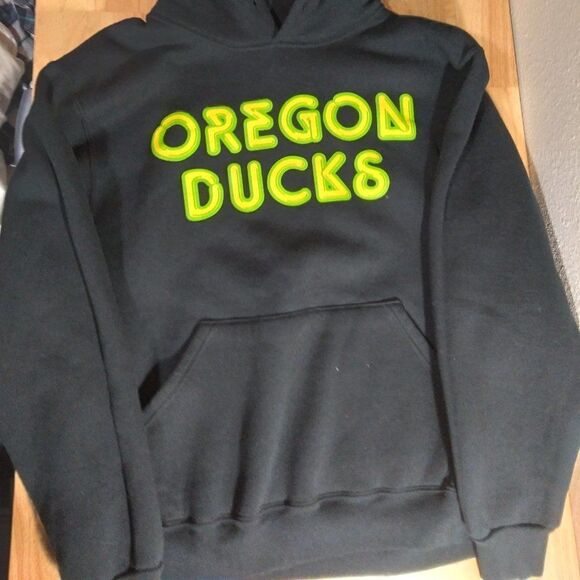 Vintage Oregon Ducks Neon Sign Logo Hoodie Sweatshirt - Picture 2 of 7